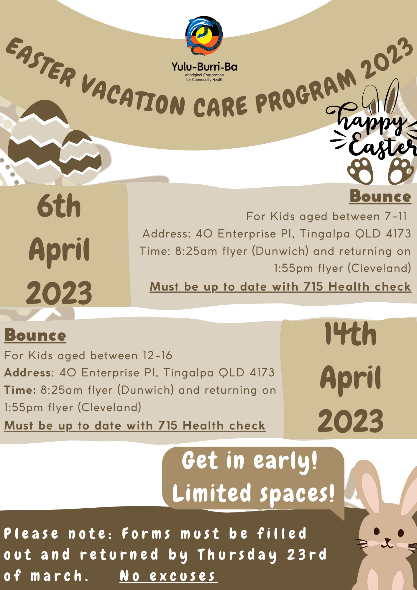 Easter vacation care program 2023